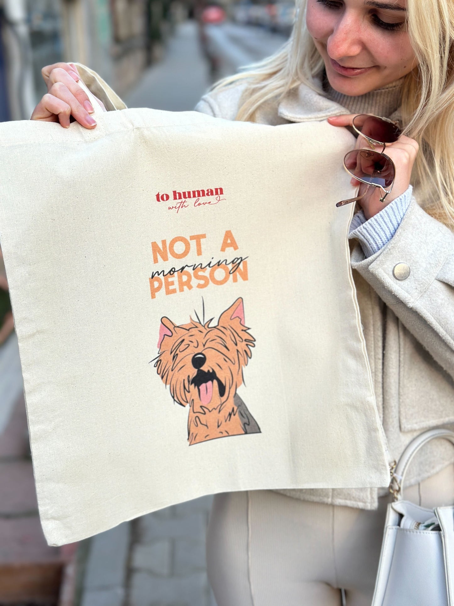 Текстилна торбичка " Not a morning person"